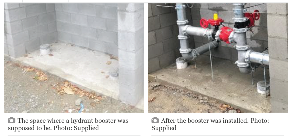 Non-compliant (left) and compliant (right) temporary hydrant works