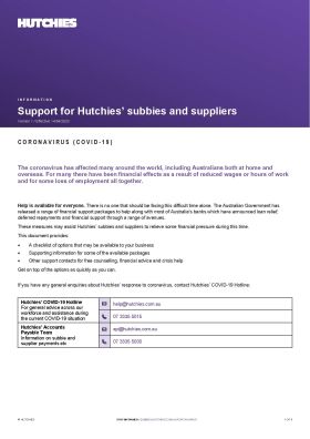 Support for Subbies & Suppliers